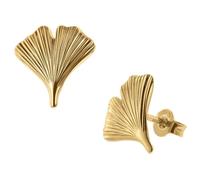 trendor Schmuck Damen Ohrringe 333 Gold Ohrstecker Ginkgo-Blatt 75079