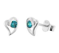 trendor Schmuck Damen Ohrringe 925 Silber Ohrstecker Zirkonia London-Blau 21404-04