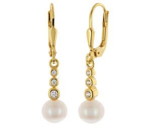 trendor Schmuck Damen-Ohrringe 925 Silber Vergoldet Ohrhänger 68730