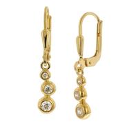 trendor Schmuck Damen-Ohrringe 925 Silber Vergoldet Zirkonia Ohrhänger 21587