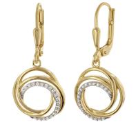 trendor Schmuck Damen-Ohrringe 925 Silber Vergoldet Zirkonia-Ohrhänger 28042