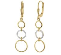 trendor Schmuck Damen-Ohrringe 925 Silber Vergoldet Zirkonia Ohrhänger 28078