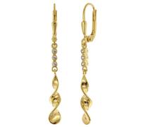 trendor Schmuck Damen-Ohrringe 925 Silber Vergoldet Zirkonia Ohrhänger 68679