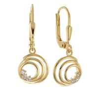 trendor Schmuck Damen-Ohrringe 925 Silber Vergoldet Zirkonia-Ohrhänger 68729