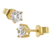 trendor Schmuck Damen-Ohrringe 925 Silber Vergoldet Zirkonia Ohrstecker 68735