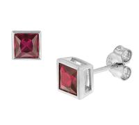 trendor Schmuck Damen-Ohrringe 925 Sterlingsilber synthetischer Granat 51670-07