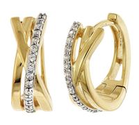 trendor Schmuck Damen-Ohrringe Gold 333/8K Klapp-Creolen 68457