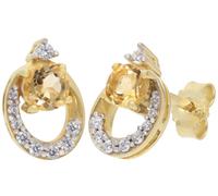 trendor Schmuck Damen-Ohrringe Gold 333 / 8K Ohrstecker Citrin 21181