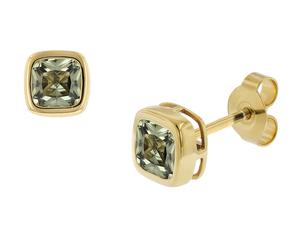 trendor Schmuck Damen Ohrringe Gold 333 / 8K Ohrstecker Synt. Aquamarin 51684-02