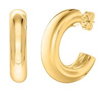 trendor Schmuck Damen-Ohrringe Halb-Creolen 925 Silber Vergoldet ? 25 mm 15986