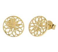 trendor Schmuck Damen-Ohrringe Lebensblume 925 Silber Vergoldet ? 10 mm 15942