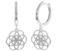 trendor Schmuck Damen-Ohrringe Mandala Silber 925 Klapp-Creolen 15918