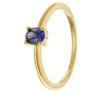 trendor Schmuck Damenring 333 Gold (8k) Ovaler Zirkonia Dunkelblau 21370-06