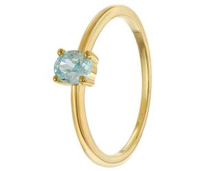 trendor Schmuck Damenring 333 Gold (8k) Ovaler Zirkonia Hellblau 21370-03