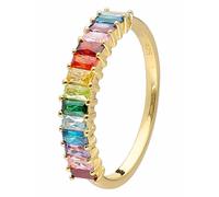trendor Schmuck Damenring 925 Silber Goldplattiert Farbige Zirkonias 41702