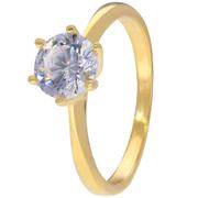 trendor Schmuck Damenring 925 Silber Goldplattiert mit Zirkonia Ø 6,5 mm 68692