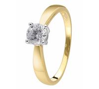 trendor Schmuck Damenring 925 Silber Goldplattiert Zirkonia Ø 5 mm 41720