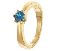 trendor Schmuck Damenring 925 Silber Vergoldet Mit Synthetischem Saphir 68984