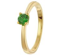 trendor Schmuck Damenring 925 Silber Vergoldet Mit Synthetischem Smaragd 68878