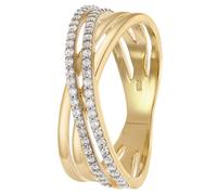 trendor Schmuck Damenring 925 Silber Vergoldet Zirkonia-Ring 28004