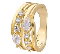 trendor Schmuck Damenring 925 Silber Vergoldet Zirkoniaring 28520