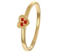 trendor 41539 Damenring Gold 333/8K Herz Mit Roten Zirkonias 52/16.6
