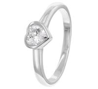 trendor Schmuck Damenring Weißgold 333/8K Mit Zirkonia Herz 41560
