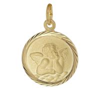 trendor Schmuck Engel-Anhänger für Kinder 925 Silber vergoldet ? 14 mm 21642