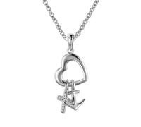 trendor Schmuck Glaube Liebe Hoffnung Anhänger mit Halskette Silber 925 39434