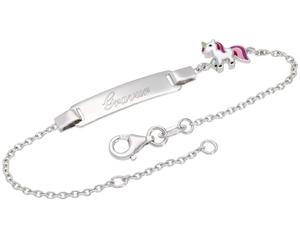 trendor Schmuck Gravur-Armband für Kinder Einhorn 925 Silber Namensband 16/14 cm 216