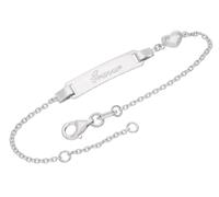 trendor Schmuck Gravur-Armband für Kinder mit Herz Silber Namensband 16/14 cm 21628