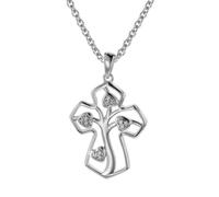 trendor Schmuck Halskette mit Anhänger Silber 925 Kreuz mit Lebensbaum 08820