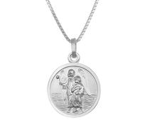 trendor Schmuck Halskette mit Erzengel Raphael Anhänger Ø 16 mm 925 Silber 41465