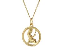 trendor Schmuck Halskette mit Jungfrau Sternzeichen 333 Gold Ø 16 mm 41980-09