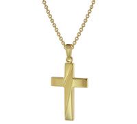 trendor Schmuck Halskette mit Kreuz-Anhänger für Herren Gold auf Silber 75814