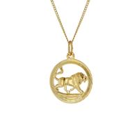 trendor 41980-08 Halskette mit Löwe Sternzeichen-Anhänger 333 Gold Ø 16 mm 40 cm