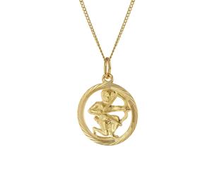 trendor Schmuck Halskette mit Schütze Sternzeichen 333 Gold Ø 16 mm 41980-12