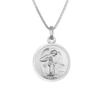 trendor Schmuck Halskette mit Schutzengel-Anhänger Ø 18 mm 925 Silber 41472