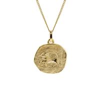 trendor Schmuck Halskette mit Sternzeichen Steinbock Gold 333/8K Ø 16 mm 41920-01