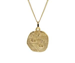 trendor Schmuck Halskette mit Sternzeichen Waage Gold 333/8K Ø 16 mm 41920-10