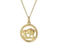 trendor 41980-05 Halskette mit Stier Sternzeichen 333 Gold Ø 16 mm 40 cm