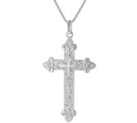 trendor Schmuck Herren-Kette mit orthodoxem Kreuz Anhänger 45 mm 925 Silber 41388