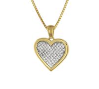 trendor Schmuck Herz-Anhänger Gold 333 + vergoldete Silberkette 75560