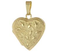 trendor Schmuck Herz-Medaillon Anhänger 925 Silber Vergoldet 21569