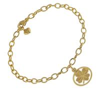 trendor Schmuck Kinder-Armband mit Kleeblatt 925 Silber Goldplattiert 18 cm 51199