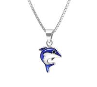 trendor Schmuck Kinder-Halskette Silber 925 Collier mit Delfin-Anhänger 41678