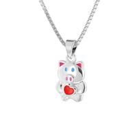 trendor Schmuck Kinder-Halskette Silber 925 Collier mit Glücksschwein 41694