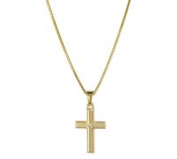 trendor 08516 Kinder Kreuz Gold 333 mit Zirkonia und goldplattierte Kette 42 cm