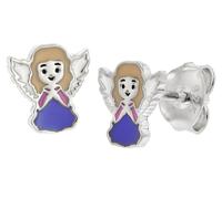 trendor Schmuck Kinder-Ohrringe Engel Silber 925 Emailliert 21551