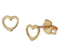 trendor Schmuck Kinder-Ohrringe für Mädchen Gold 333 Offenes Herz 35818